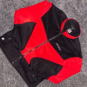 Vintage Ski-doo sno.gear  Fleece Zip Up Jacket Large 90s Retro Red